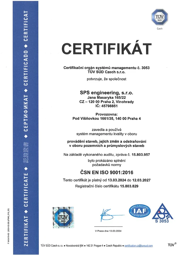 SPS engineering Certifikace 3